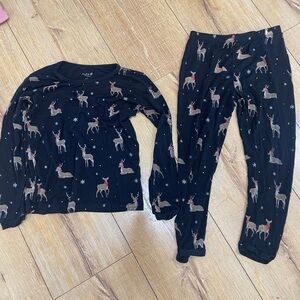 Kyte BABY Black Reindeer Pajama Set